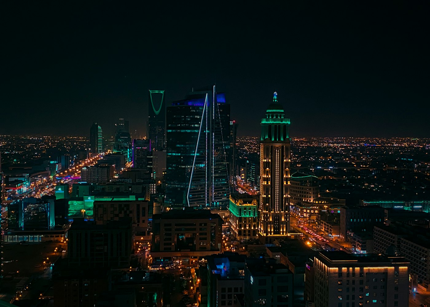 Riyadh skyline at night